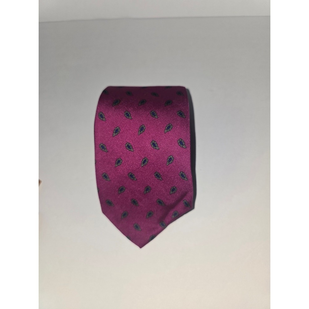 Robert Talbott Eljo's University of Virginia Silk Tie Purple Paisley Floral Ivy